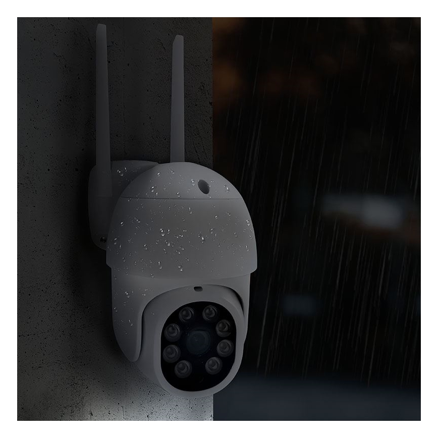 Cameră inteligentă de exterior cu senzor 3 MP (2K), IP65, Wi‑Fi, compatibilă cu Tuya