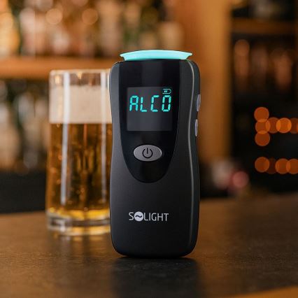 Tester profesional de alcool fără contact cu senzor cu celulă de combustibil, 0,0 - 5,0‰ BAC, sensibilitate 0,08‰, alimentat cu 3xAA