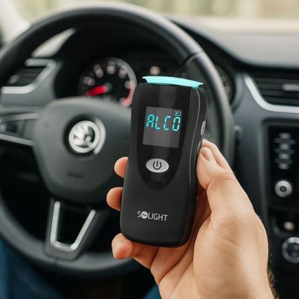 Tester profesional de alcool fără contact cu senzor cu celulă de combustibil, 0,0 - 5,0‰ BAC, sensibilitate 0,08‰, alimentat cu 3xAA