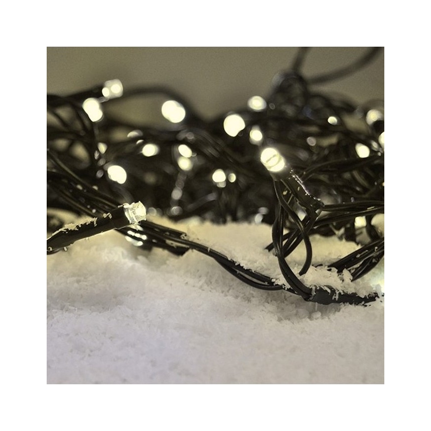 Ghirlandă LED de exterior, 50 LED, 8 funcții, 8 m, IP44, alb cald