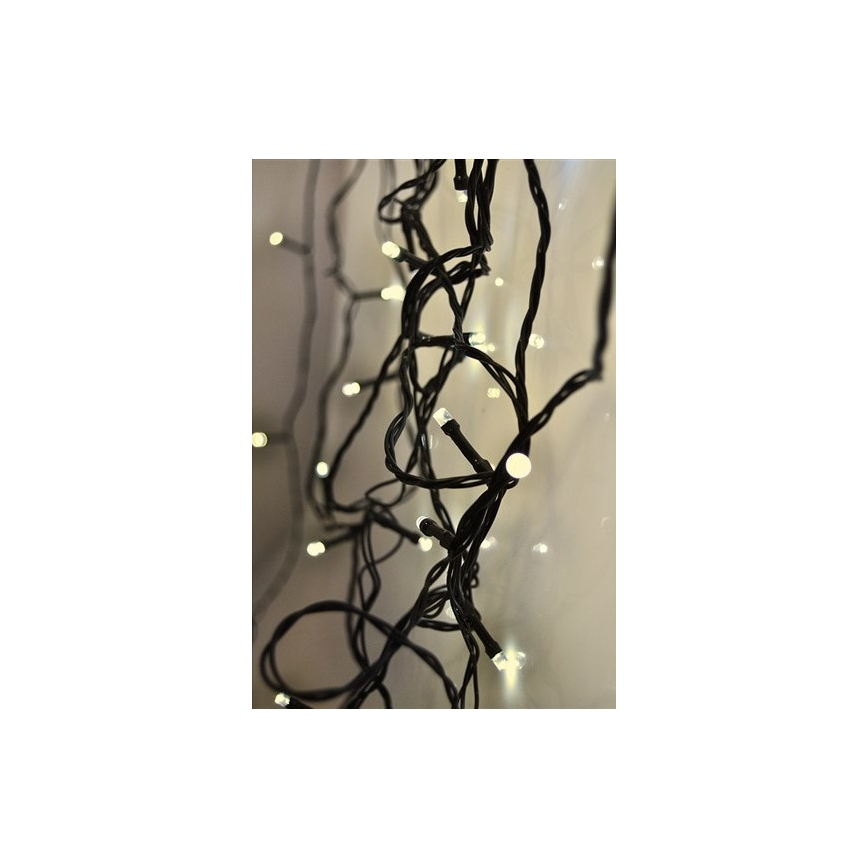 Ghirlandă LED de exterior, 50 LED, 8 funcții, 8 m, IP44, alb cald