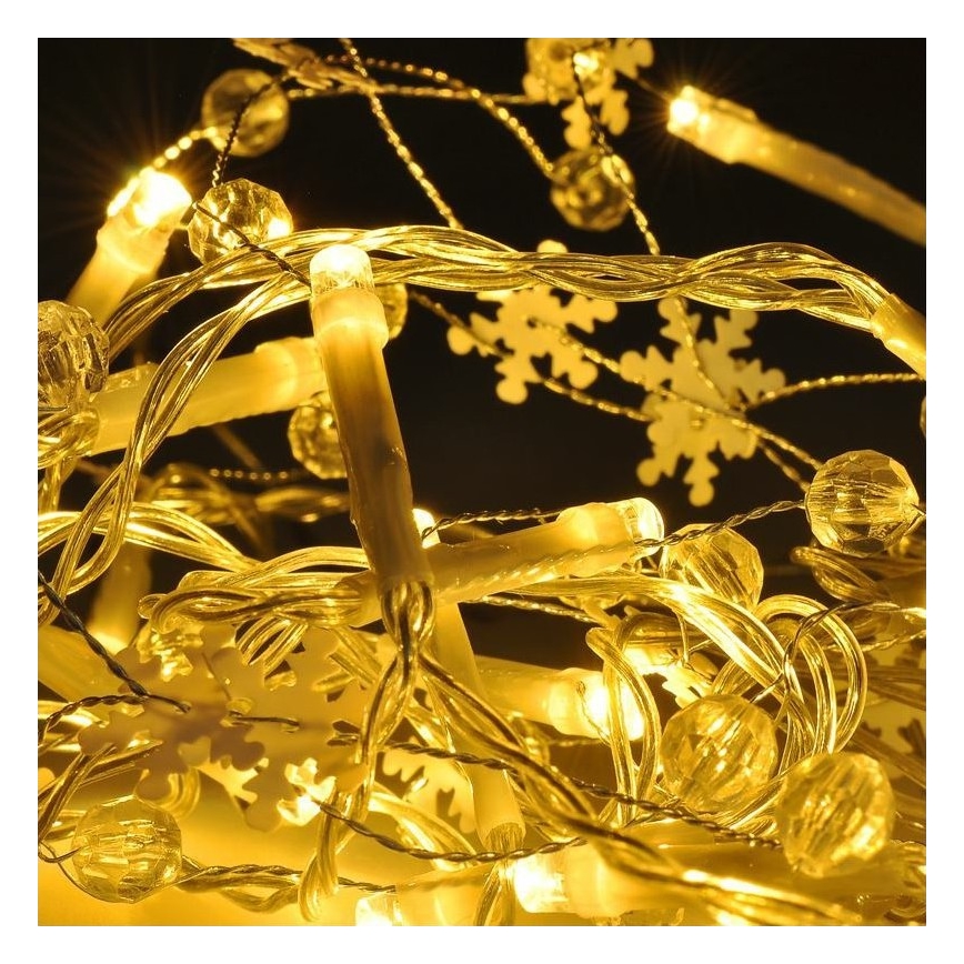 Ghirlandă LED 2 m, 20 LED-uri, alimentare 2xAA, alb cald