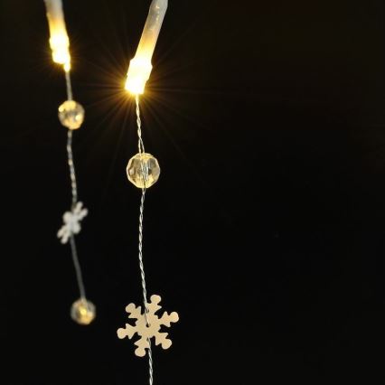 Ghirlandă LED 2 m, 20 LED-uri, alimentare 2xAA, alb cald