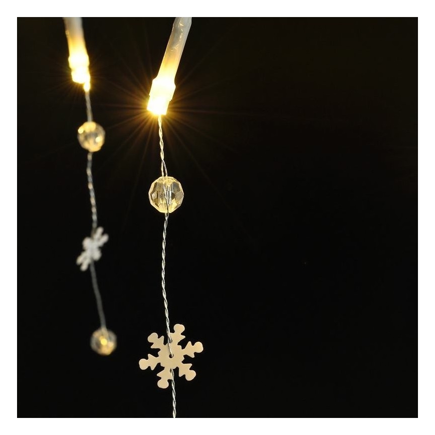 Ghirlandă LED 2 m, 20 LED-uri, alimentare 2xAA, alb cald