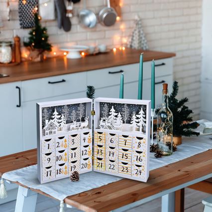 Calendar de Advent cu LED, 2xAAA
