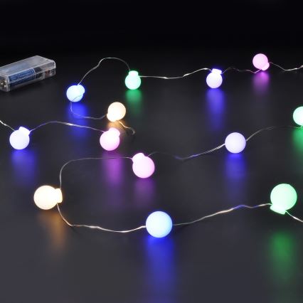 Ghirlandă LED multicolor, 40 LED, 4,3 m, alimentare 2x AA