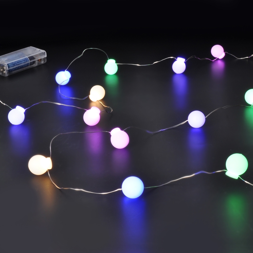 Ghirlandă LED multicolor, 40 LED, 4,3 m, alimentare 2x AA