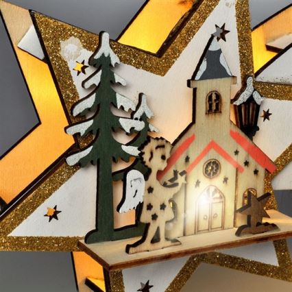 Decorațiune LED de Crăciun — cometă, 10x LED, alimentare 2x AA