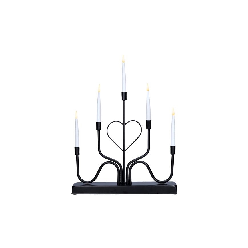 Suport lumânare LED de Crăciun, 5xLED/2xAA, alb cald