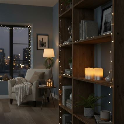 Set 4 lumânări LED din ceară naturală, 1x CR2032, alb cald