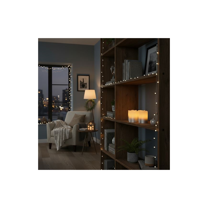 Set 4 lumânări LED din ceară naturală, 1x CR2032, alb cald