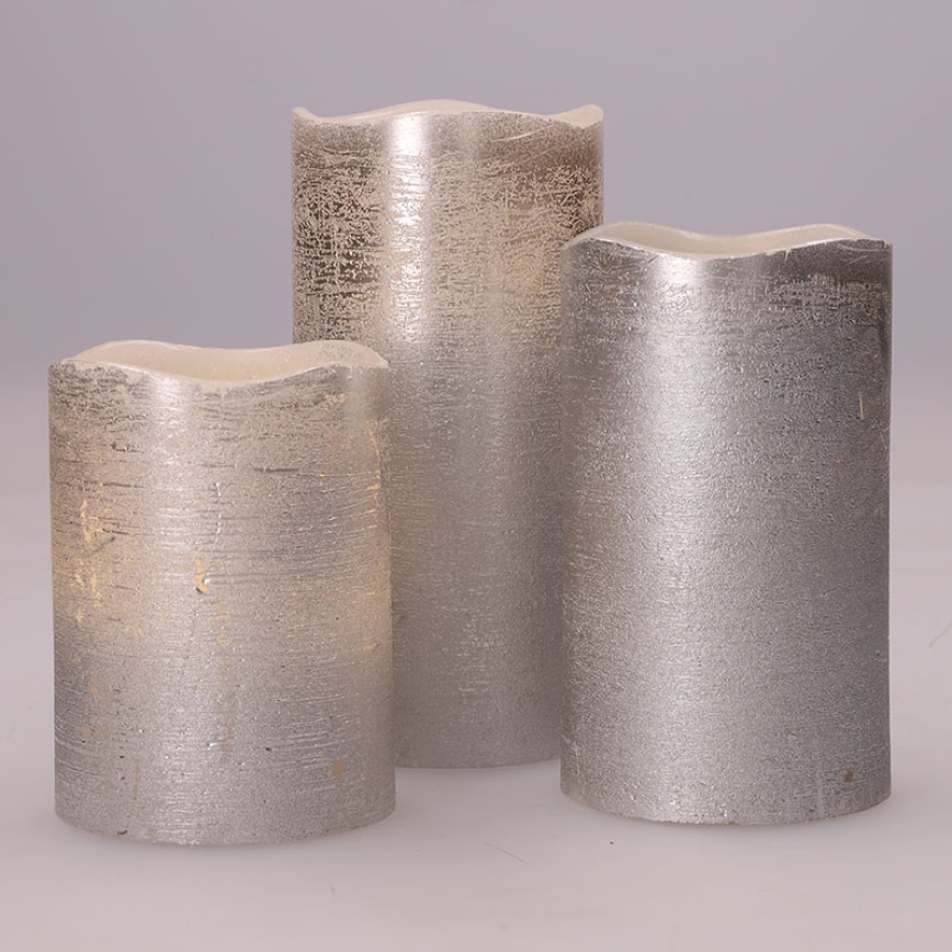 Set 3 lumânări LED, alb cald, alimentare 3x AAA