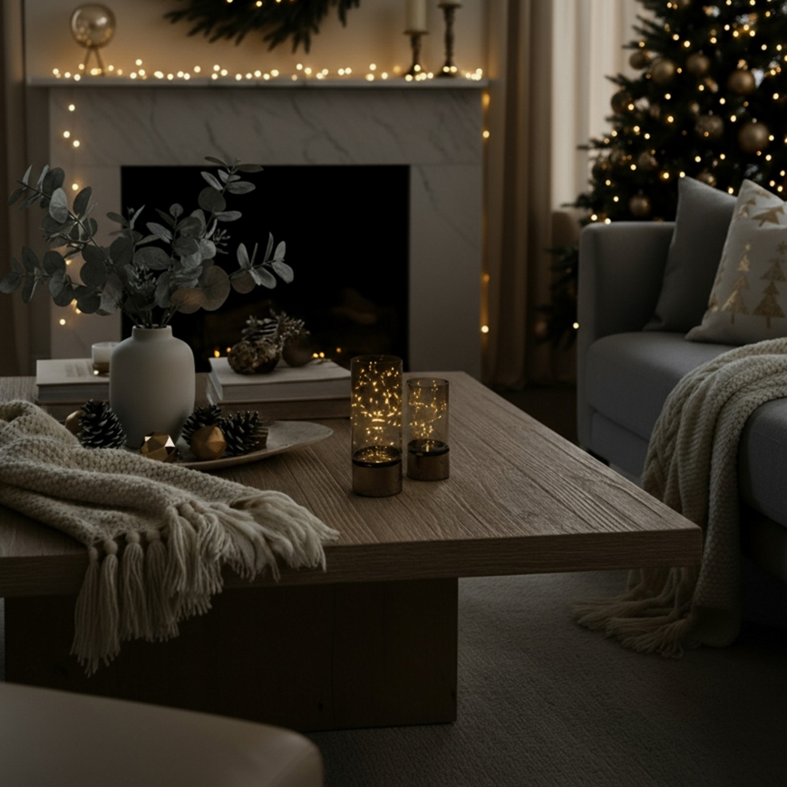 SET 2x luminițe LED de Crăciun 20xLED+10xLED/2xAA+3xAA alb cald