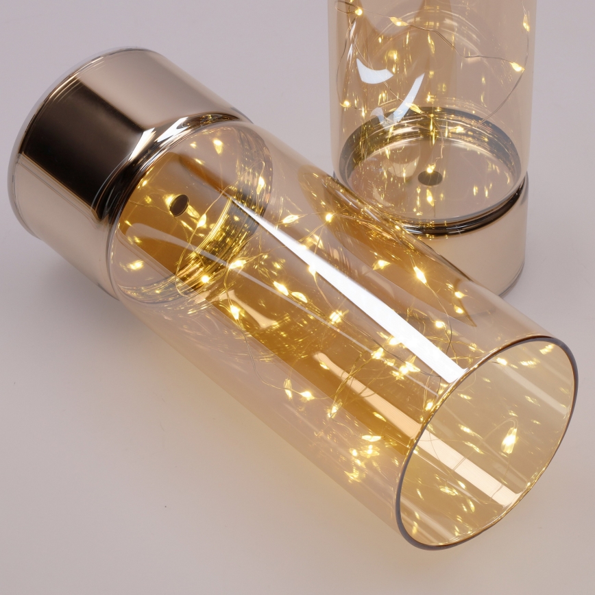 SET 2x luminițe LED de Crăciun 20xLED+10xLED/2xAA+3xAA alb cald