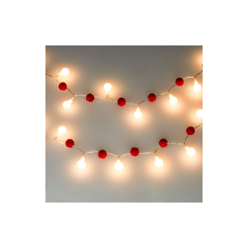 Instalație luminoasă de Crăciun cu LED 20xLED/2xAA 1,8 m alb cald