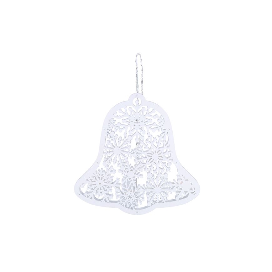Clopoțel decorativ LED de Crăciun, 9xLED/2xAA, alb cald