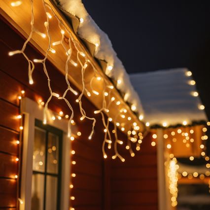 Perdea luminoasă LED de exterior 360 LED / 8 funcții, 15 m, IP44, alb cald