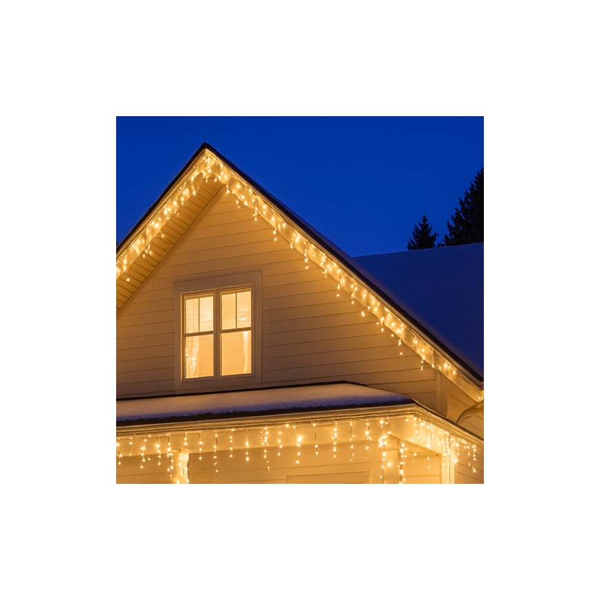 Perdea luminoasă LED de exterior 360 LED / 8 funcții, 15 m, IP44, alb cald