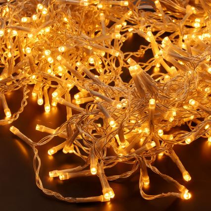 Perdea luminoasă LED de exterior 360 LED / 8 funcții, 15 m, IP44, alb cald