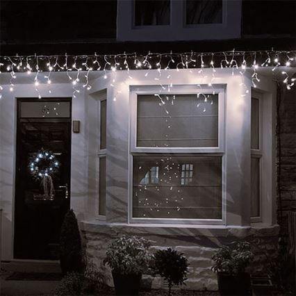 Perdea luminoasă LED de exterior 360 LED / 8 funcții, 15 m, IP44, alb cald