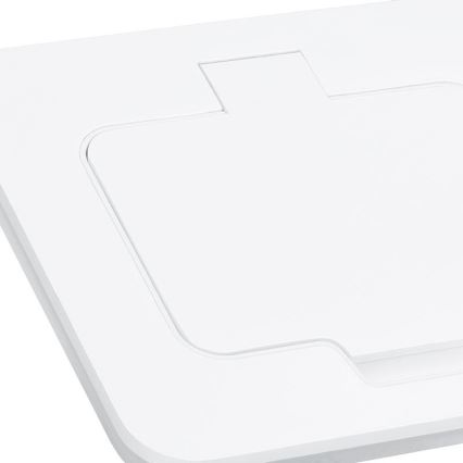 Priză de pardoseală încastrată pentru exterior IP55, albă, dreptunghiulară