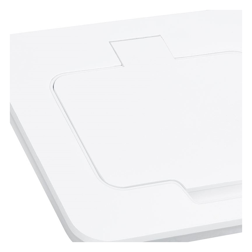 Priză de pardoseală încastrată pentru exterior IP55, albă, dreptunghiulară