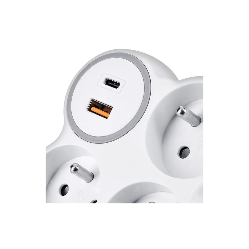 Multipriză 3x 16A + încărcător rapid USB-A + USB-C 20W