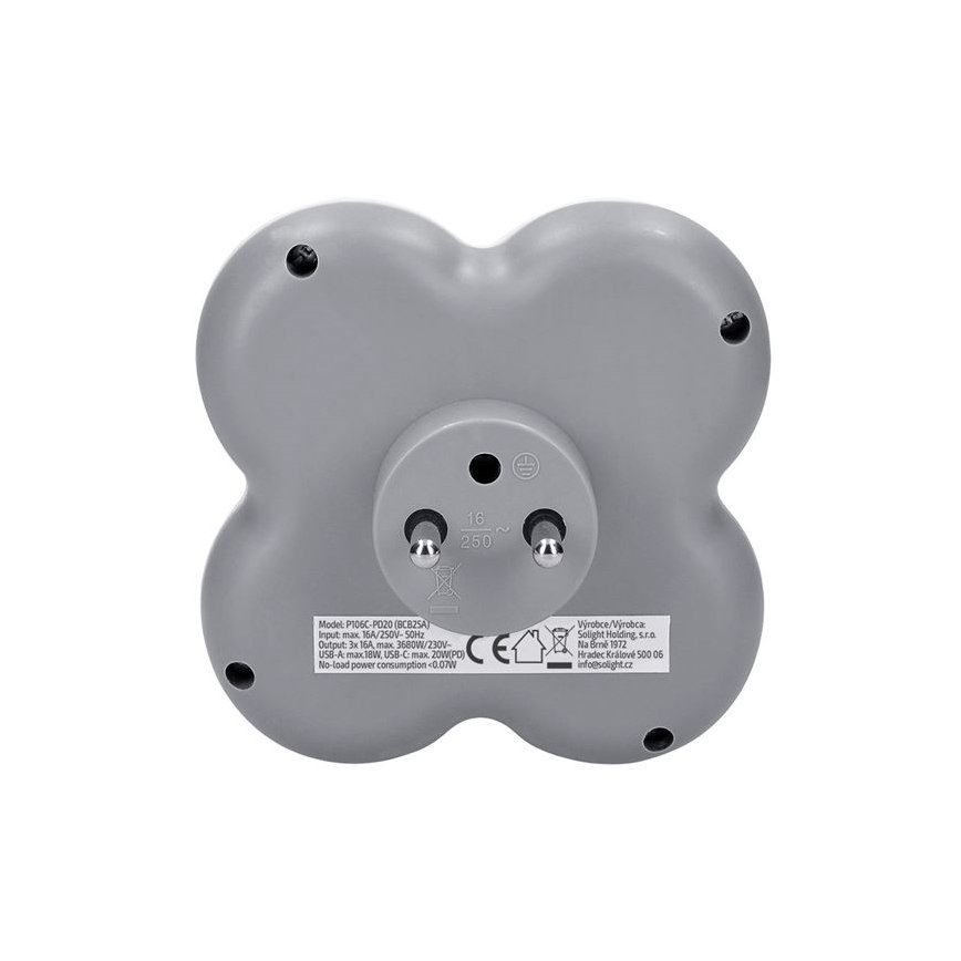 Multipriză 3x 16A + încărcător rapid USB-A + USB-C 20W
