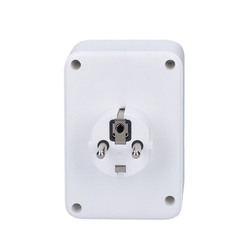 Priză multiplă 1x16A + 2x2,5A cu încărcător 2x USB (A+C), albă
