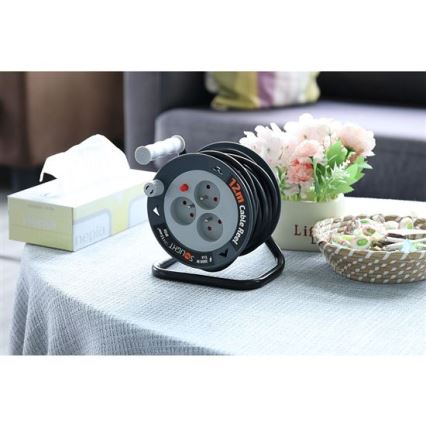 Prelungitor pe tambur, 3 prize, 12 m