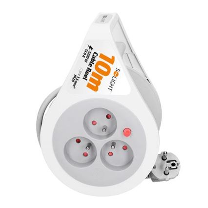 Prelungitor pe tambur, 3 prize, 10 m