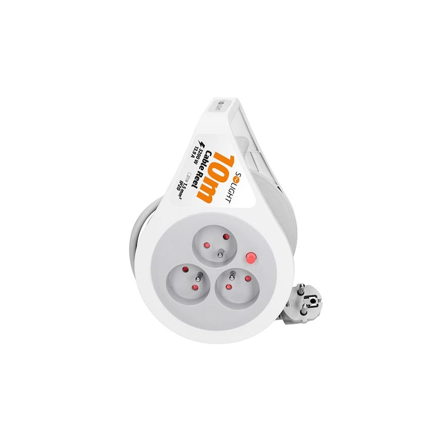 Prelungitor pe tambur, 3 prize, 10 m