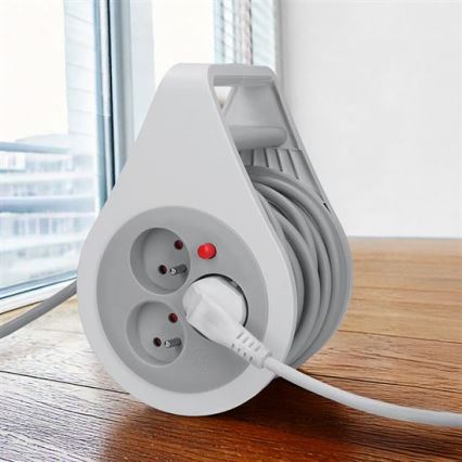 Prelungitor pe tambur, cu 3 prize, 10 m