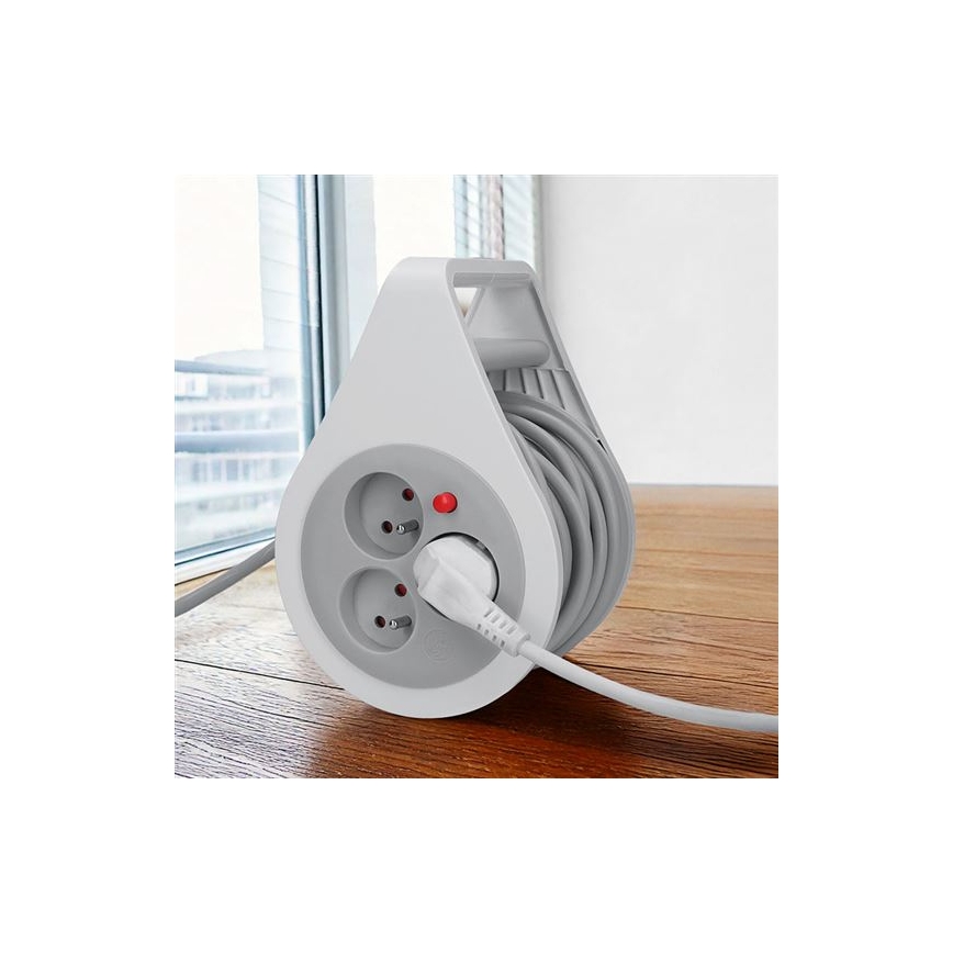 Prelungitor pe tambur, cu 3 prize, 10 m