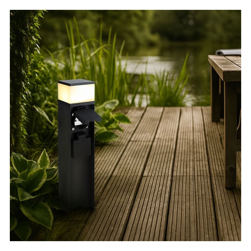 Lampă de exterior cu 2 socluri, 1xG9/11W/230V, IP44, neagră