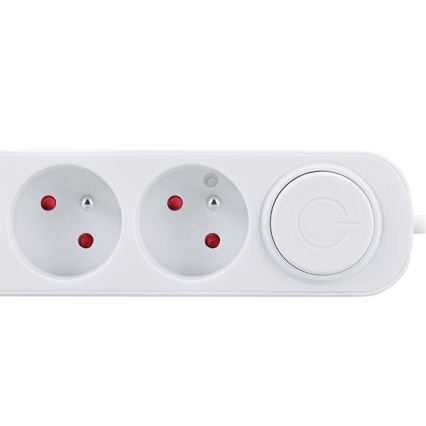 Prelungitor cu 3 prize și întrerupător, cu încărcare USB A și C, 2 m