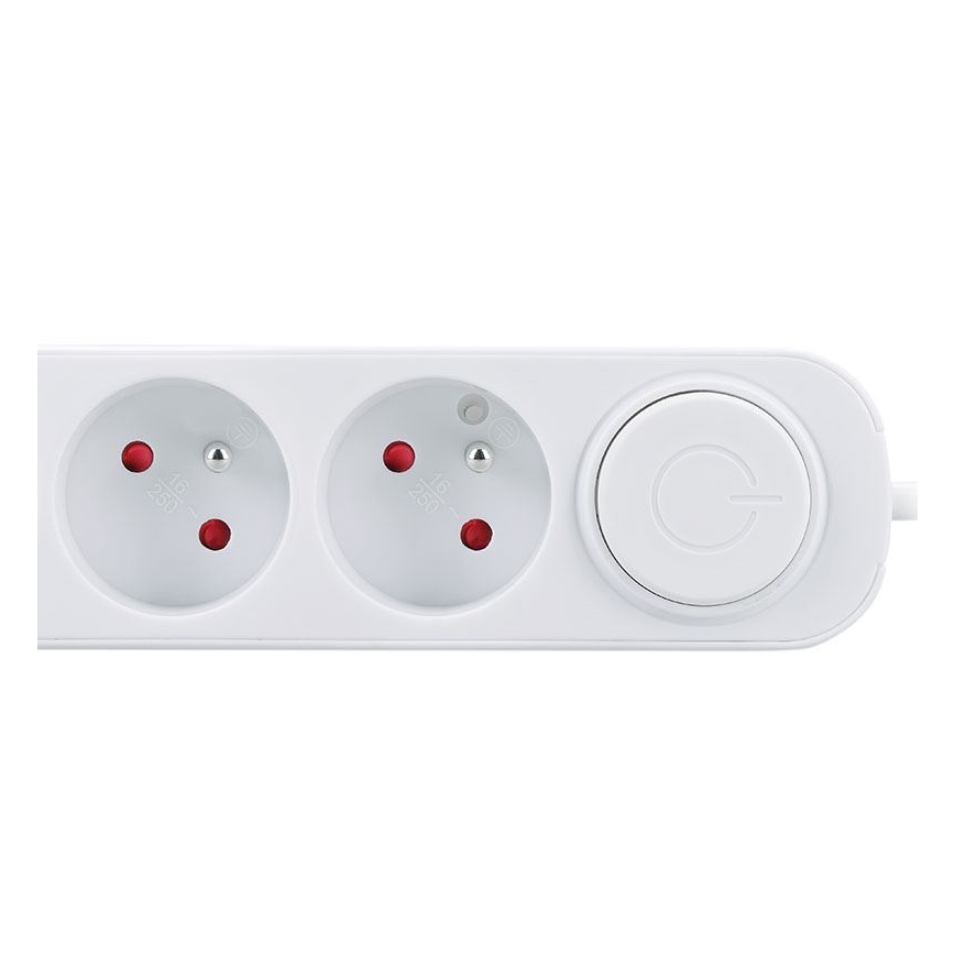 Prelungitor de 3 m cu întrerupător, 3 prize și porturi USB-A și USB-C pentru încărcare