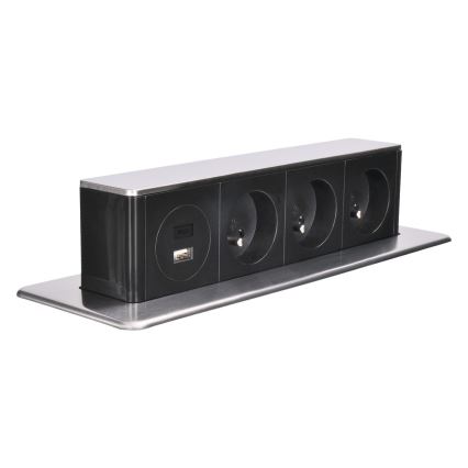 Coloană de prize pentru blat de masă, 3x230V + USB-A + USB-C