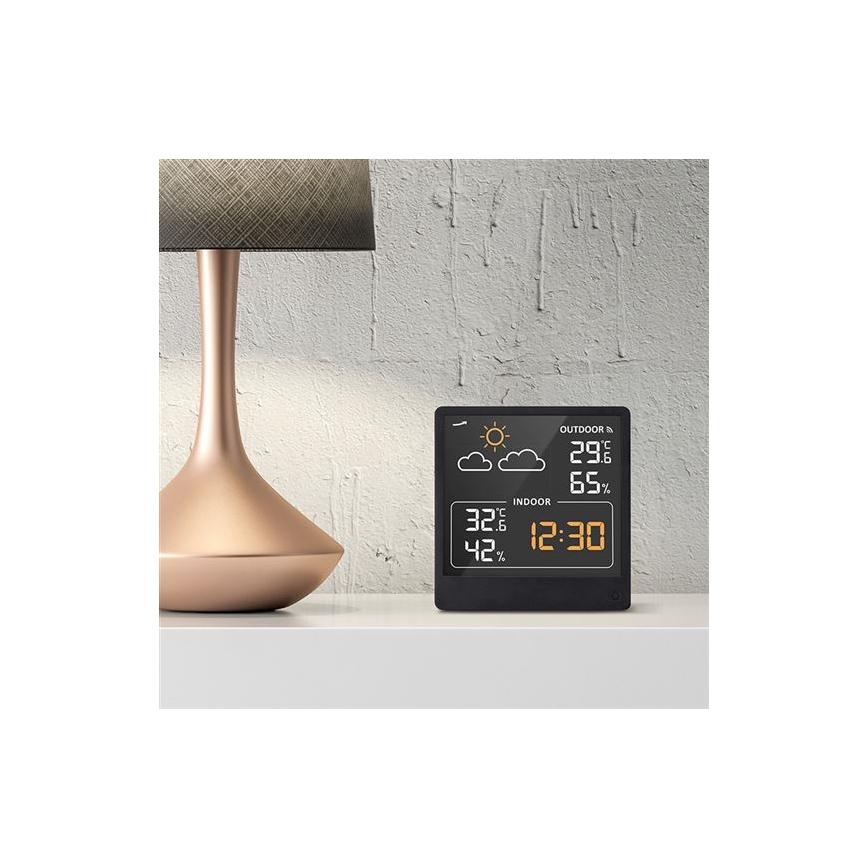 Termometru digital 5V/2xAAA + 2xAAA, negru