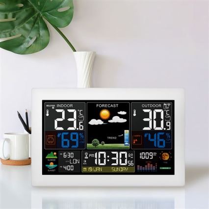 Stație meteo cu afișaj LCD color 5V/2xAA + 2xAA