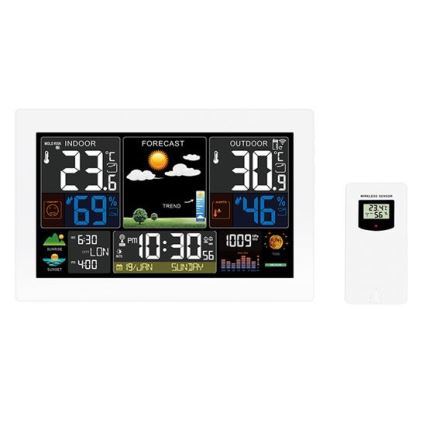 Stație meteo cu afișaj LCD color 5V/2xAA + 2xAA