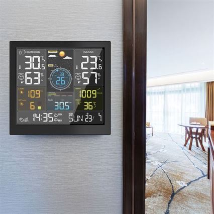 Stație meteo profesională cu ecran LCD 5V/2xAA + 3xAAA și Wi-Fi