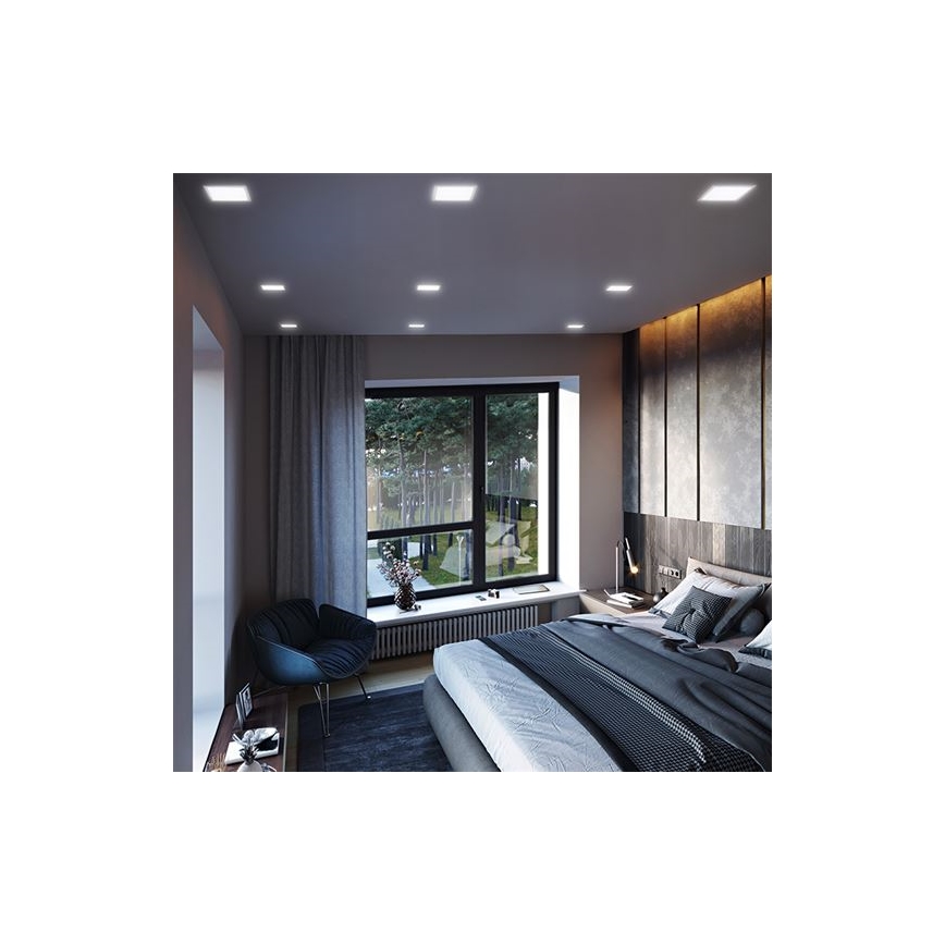 Plafonieră LED încastrată 18W 230V 3000/4000/6000K 22,5x22,5 cm, albă