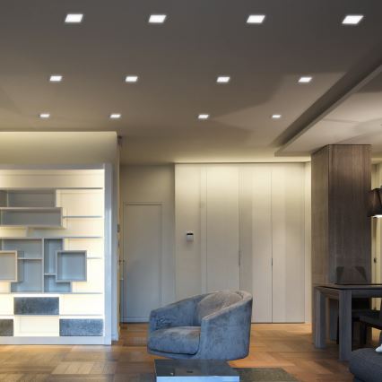 Spot LED încastrat, 6W, 230V, 3000/4000/6000K, 12x12 cm, alb