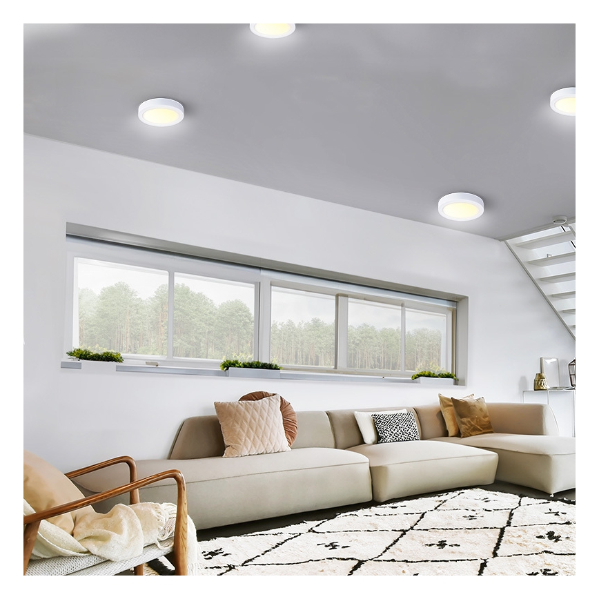 Plafonieră LED 12W, 230V, 3000/4000/6000K, diam. 17 cm, albă