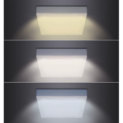 Plafonieră LED 12W/230V, 3000/4000/6000K, 17x17 cm, alb