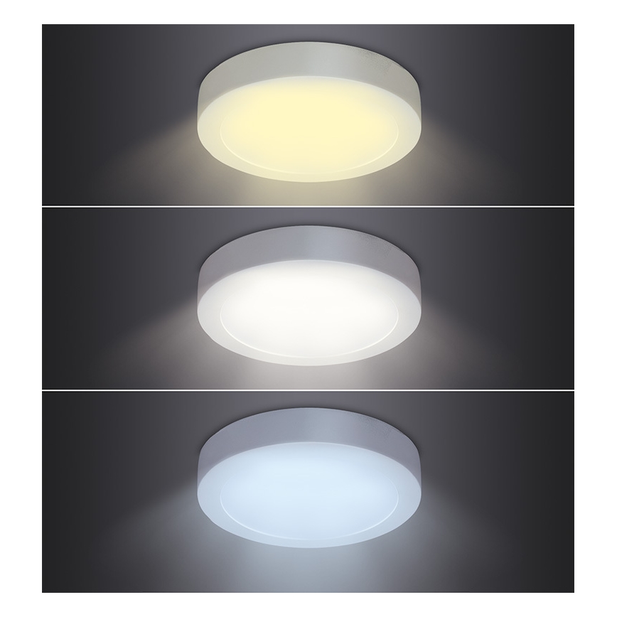 Plafonieră LED/18W/230V 3000/4000/6000K Ø 22,5 cm albă