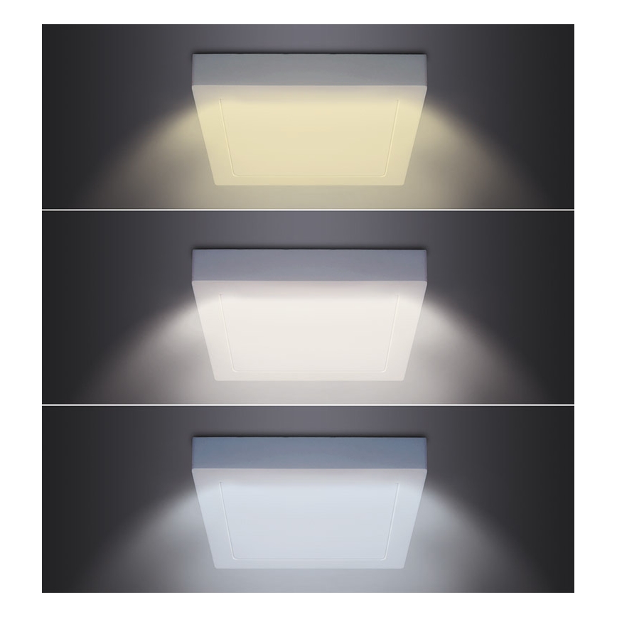Plafonieră LED 24W, 230V, 3000/4000/6000 K, 30 x 30 cm, albă
