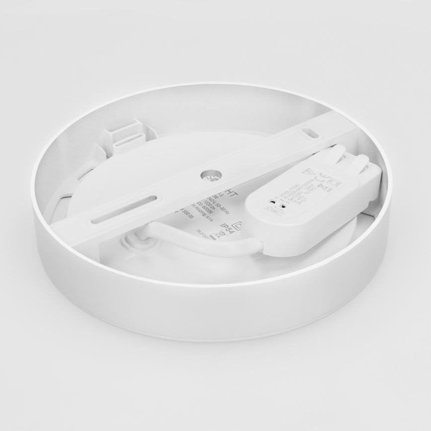 Panou LED 2 în 1 aplicat/încastrabil, 12 W, 230 V, selectabil 3000/4000/6000 K, Ø17 cm, IP54, alb