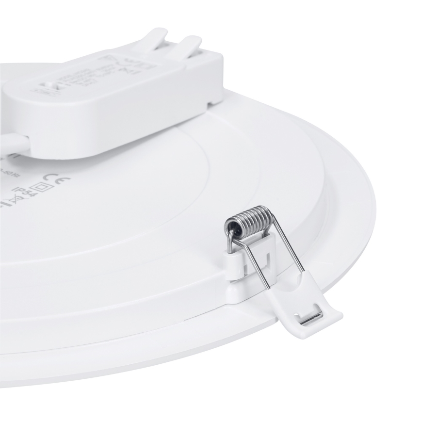 Panou LED 2 în 1 aplicat/încastrabil, 12 W, 230 V, selectabil 3000/4000/6000 K, Ø17 cm, IP54, alb